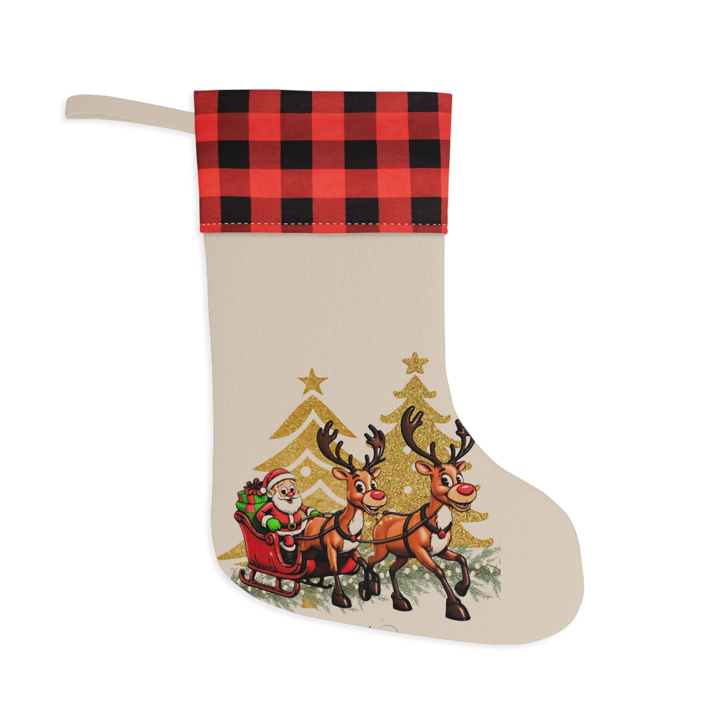 Santa's Sleigh Christmas Stocking