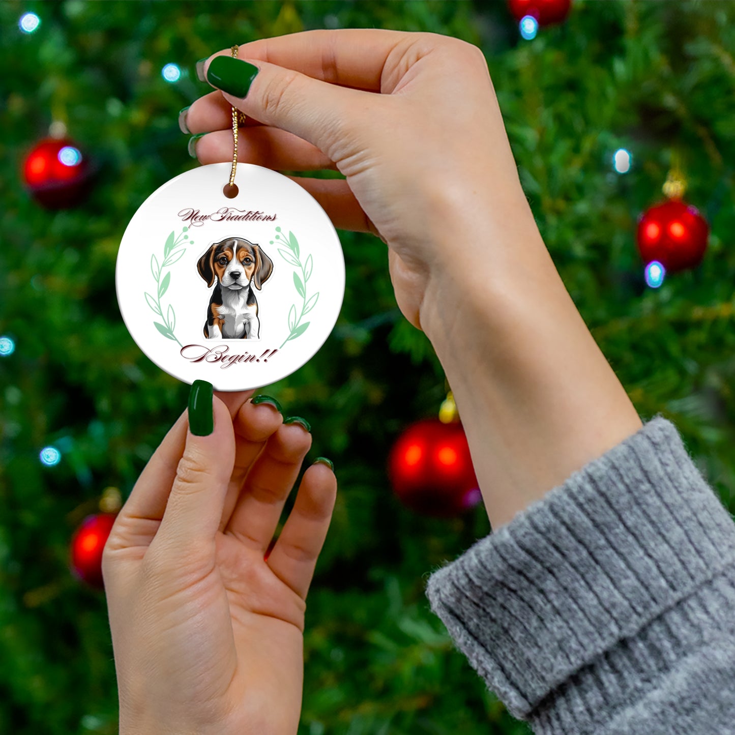 Ceramic Ornament- Beagle's First Christmas