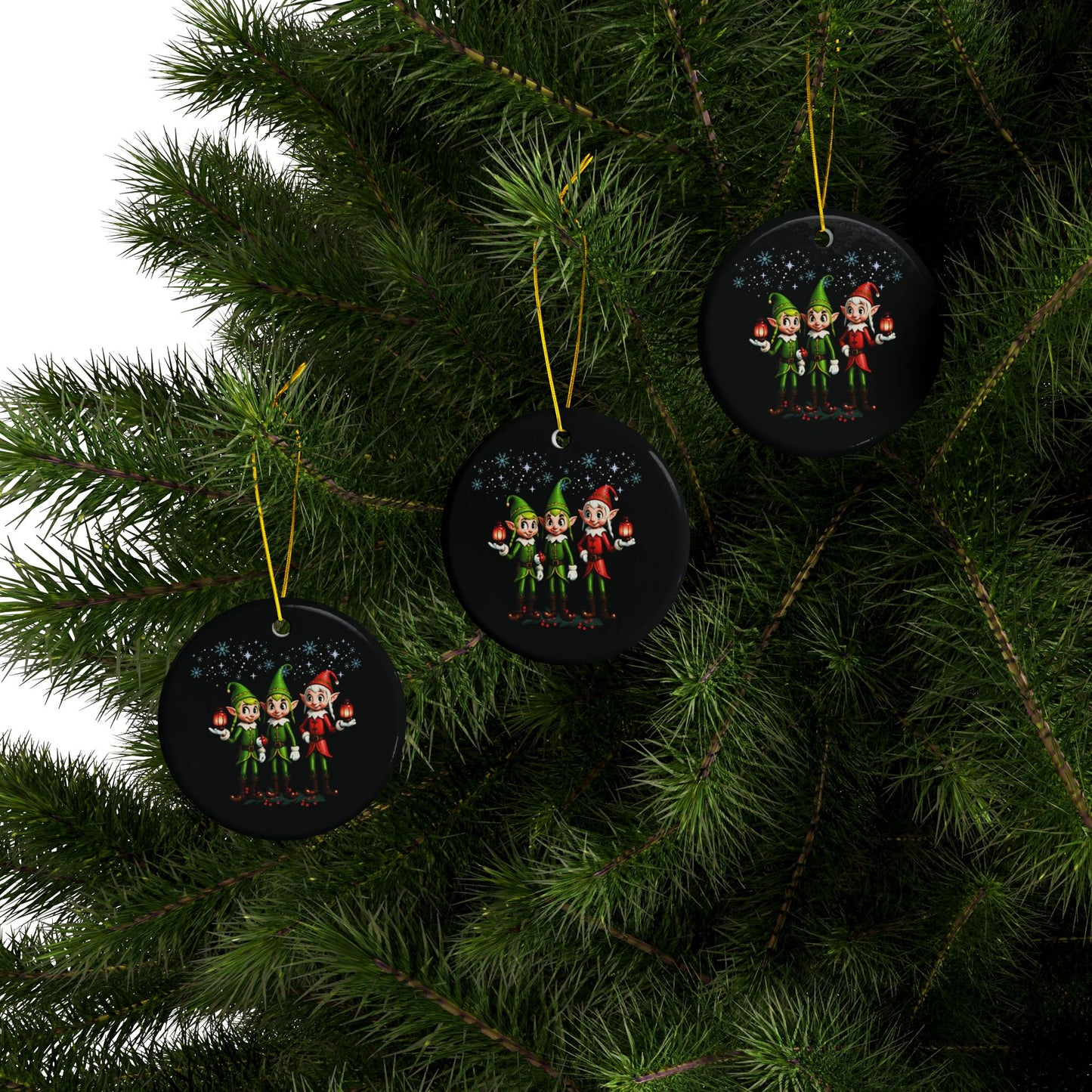 Ornament Set - Elf Ceramic