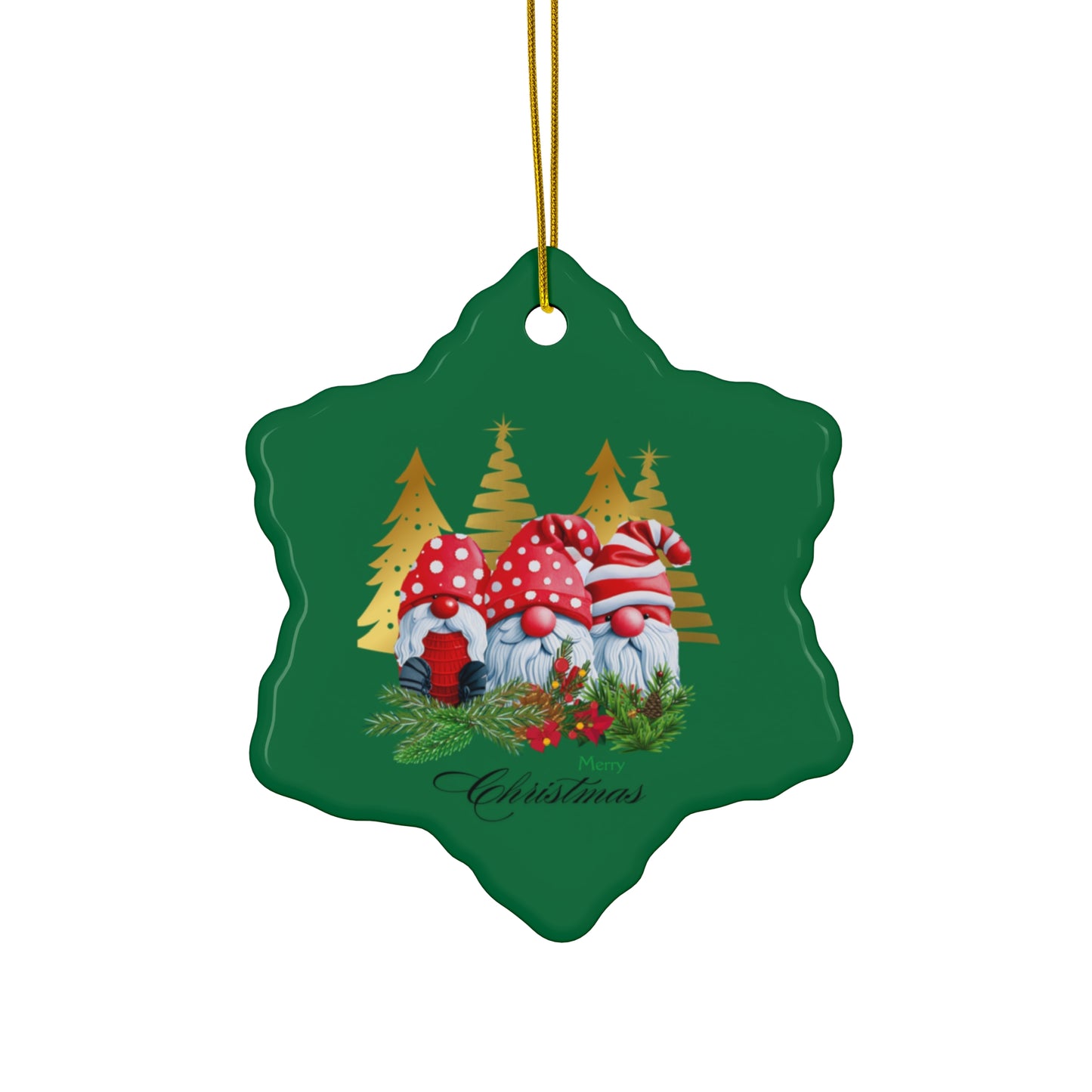 Christmas Elves Ceramic Ornament