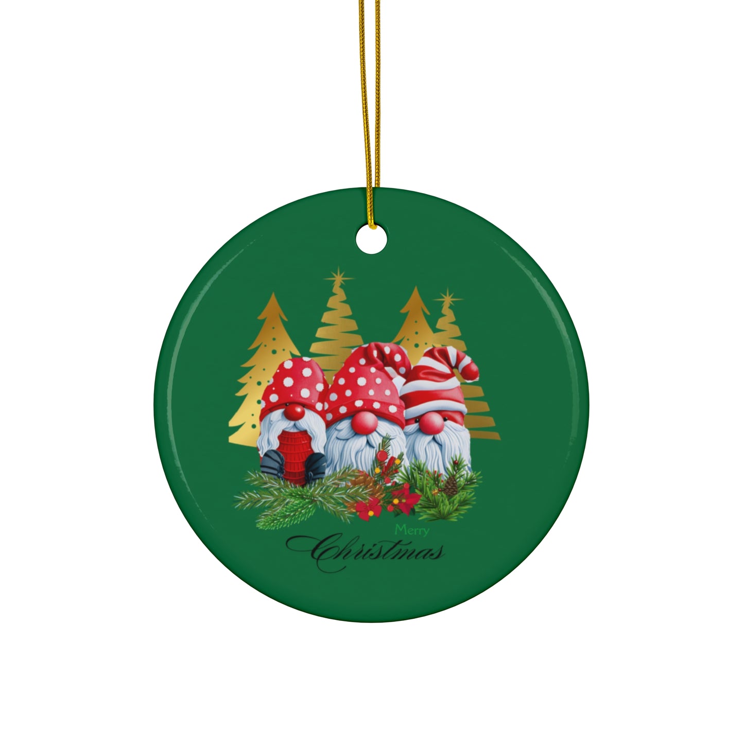 Christmas Elves Ceramic Ornament